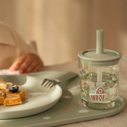 Little Dutch gyerek pohár szívószállal 250 ml - little farm