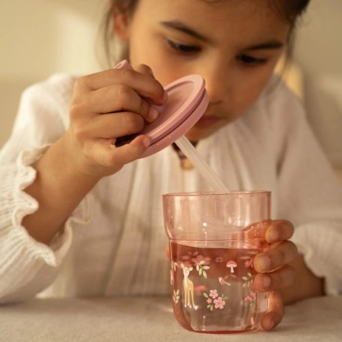 Little Dutch gyerek pohár szívószállal 250 ml - fairy garden