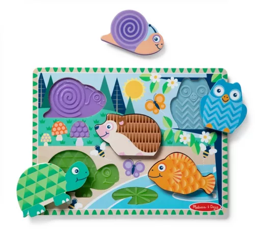 Tapintós puzzle, erdei barátok - Melissa&Doug játék