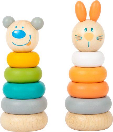 Montesszori különféle állatos torony pasztell színekben - Fa játék