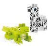 Crocodile&Zebra-16-darabos-építőkocka-készlet-Baby-Blocks-Safari
