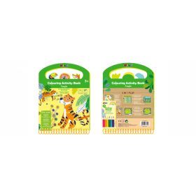   Avenir Kids- Színező könyv fejlesztő feladatokkal - 6 db színes ceruzával -