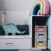 Egyedi fa LED Gyereklámpa  Dinoszaurusz- kék Little Lights