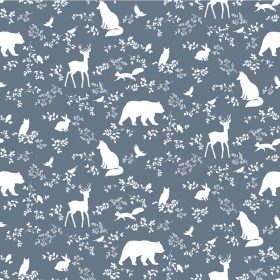 Erdei állatok tapéta (kék)