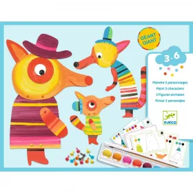   Djeco - Művészeti műhely, festés - A róka család, bábok