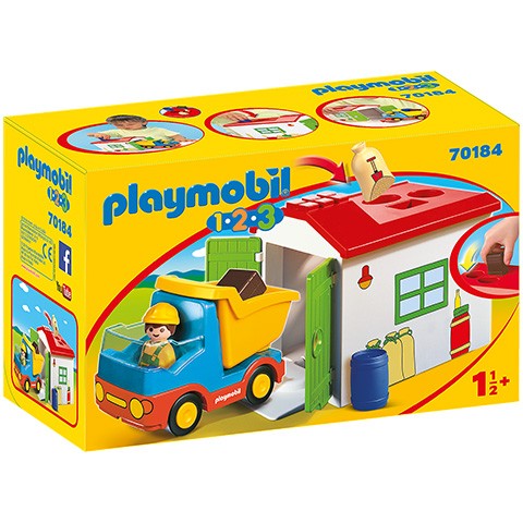 Playmobil - 1.2.3 Teherautó formaválogató garázzsal
