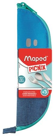 Evőeszközkészlet, fém, szövet tokban, MAPED PICNIC "Concept Kids, kék