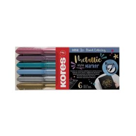   Ecsetirón készlet 6 db metál színnel Kores "Metallic Style"