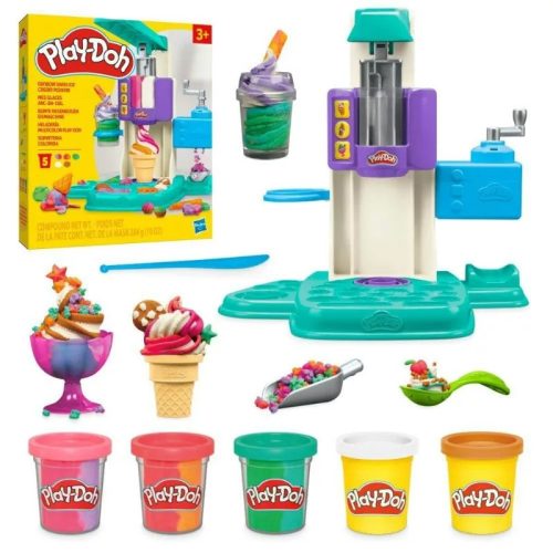 Play Doh Szivárványos csavart fagylalt készítő játékszett