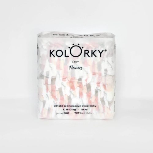Kolorky Day öko pelenka, Virágok, L méret (8-13 Kg) 19db