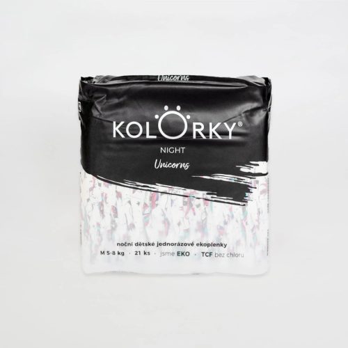 Kolorky Night öko pelenka, Egyszarvú, M méret (5-8 Kg) 21db