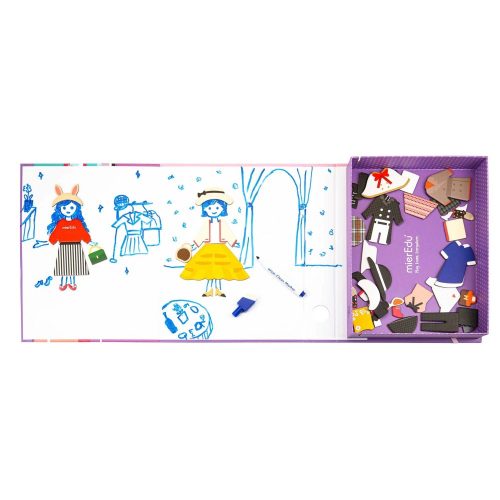 Mágneses könyv 50 darabos öltöztetős játék, Divatos ruhák MierEdu
