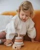 Label-Label Montesszori toronyépítő - Nugát színben, fajáték