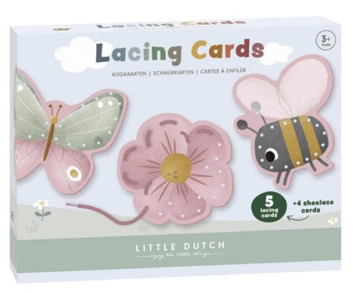 Little Dutch - Fűzhető kártyák - virágok és pillangók