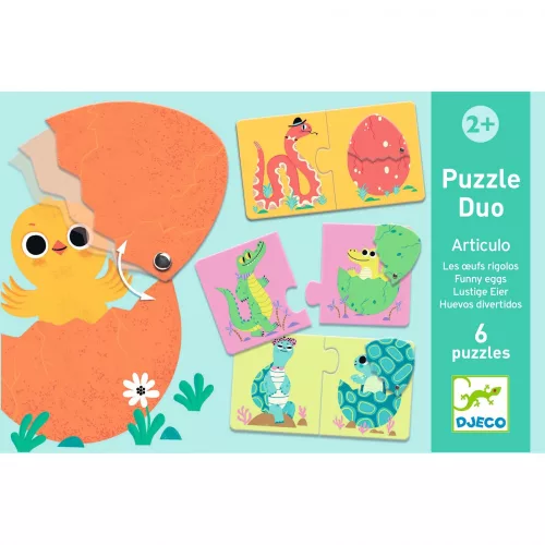 Djeco - Párosító puzzle - Kié a tojás, 12 db-os