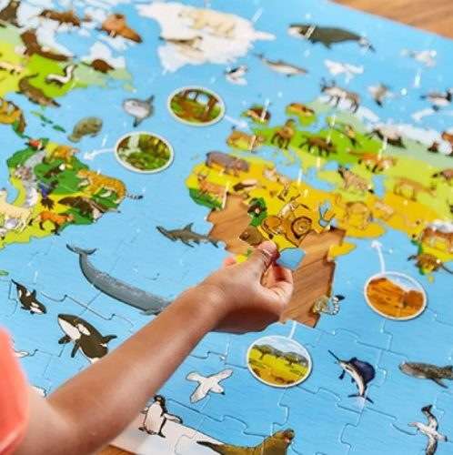 Orchard Toys - Világ állatai puzzle és poszter150 db-os