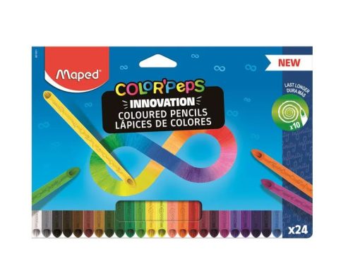 Színes ceruza készlet - háromszögletű - Maped "Color'Peps Infinity" - 24 különböző szín