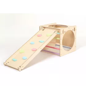   KateHaa Activity Skylight Kocka Csúszda/Mászóka Rámpával - Pasztell