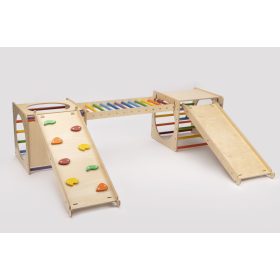   KateHaa Activity Skylight Kocka Létrával és Csúszda/Mászóka Rámpával - Szivárvány