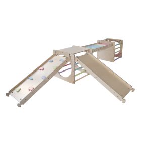   KateHaa Activity Skylight Kocka Létrával és Csúszda/Mászóka Rámpával - Pasztell