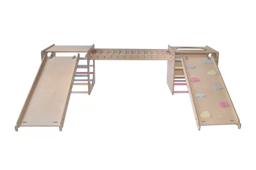 KateHaa Activity Skylight Kocka Létrával és Csúszda/Mászóka Rámpával - Pasztell
