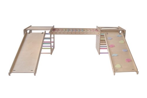 KateHaa Activity Skylight Kocka Létrával és Csúszda/Mászóka Rámpával - Pasztell