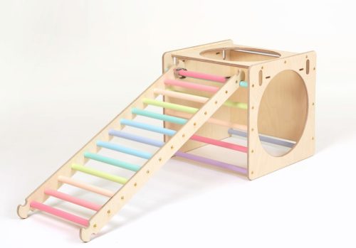 KateHaa Activity Skylight Kocka Létrával és Csúszda/Mászóka Rámpával - Pasztell