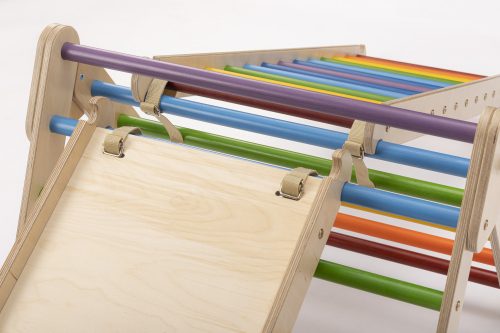 KateHaa Activity Háromszög Skylight Kocka Létrával és Csúszda/Mászóka Rámpával - Szivárvány