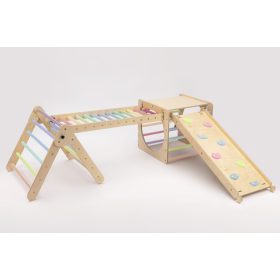   KateHaa Activity Háromszög Skylight Kocka Létrával és Csúszda/Mászóka Rámpával - Pasztell