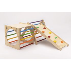   KateHaa Activity Háromszög Skylight Kocka Csúszda/Mászóka Rámpával - Szivárvány