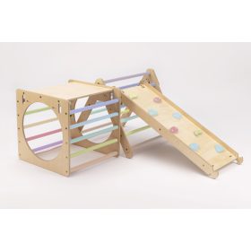   KateHaa Activity Háromszög Skylight Kocka Csúszda/Mászóka Rámpával - Pasztell