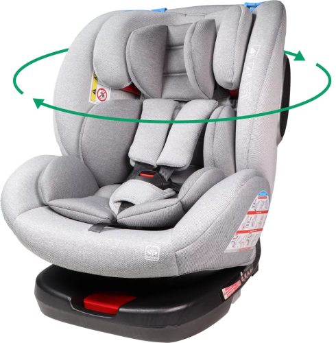 Ding Cruz 360°-ban elforgatható ISOFIX gyerekülés 0-36 kg - Világosszürke