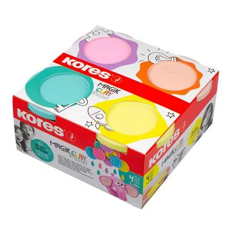 KORES - "Magic Clay" levegőre száradó gyurma, 4 pasztell szín