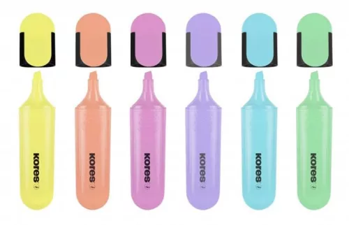 KORES Bright Liner Plus Pastel szövegkiemelő készlet, 6 különböző szín