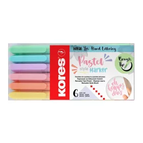   KORES -"Pastel Style" Ecsetirón készlet 6 db pasztell színnel
