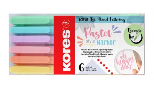 KORES -"Pastel Style" Ecsetirón készlet 6 db pasztell színnel