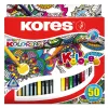 KORES - "Triangular" színesceruza készlet, 50 különböző szín