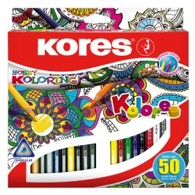   KORES - "Triangular" színesceruza készlet, 50 különböző szín