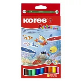   KORES - "Korellos 2in1" filctoll készlet, kimosható, 10 különböző szín
