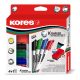 KORES - Tábla- és flipchart marker készlet mágneses táblatörlő szivaccsal