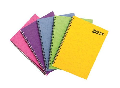 PUKKA PAD - "Pressboard" spirálfüzet, A4, vonalas, 60 lap, vegyes szín