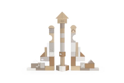 Label Label 50 darabos fa építőkocka készlet - Nugát