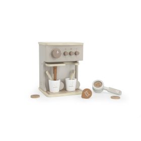   Label Label kávéfőző szett kiegészítőkkel, nugát színben - Fa játék szerepjáték