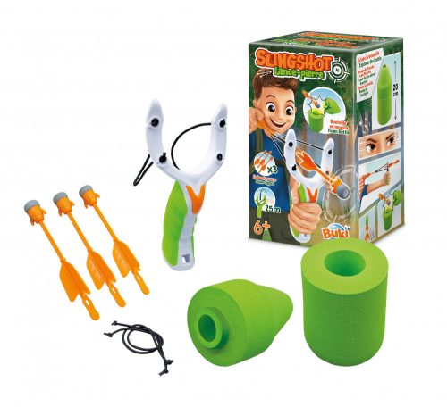 Buki - Játék csúzli nyilakkal és habszivacs palackkal