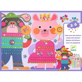   Djeco - Kollázs műhely - Csillogó képek strasszmatricákkal - Sparkles