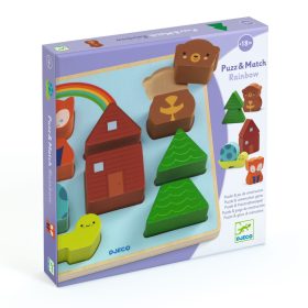   Djeco - Formaillesztő és formapárosító - Az erdőben - Puzz & Match Rainbow