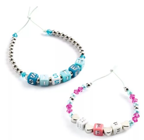 Djeco - Ékszerkészítő készlet - Betű gyöngyök, ezüst