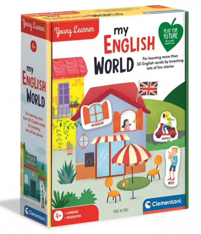 Jeu éducatif Clementoni My English World - Pour Apprendre L'anglais Dès 4 Ans, + De 50 Mots, Fabriqué En Italie