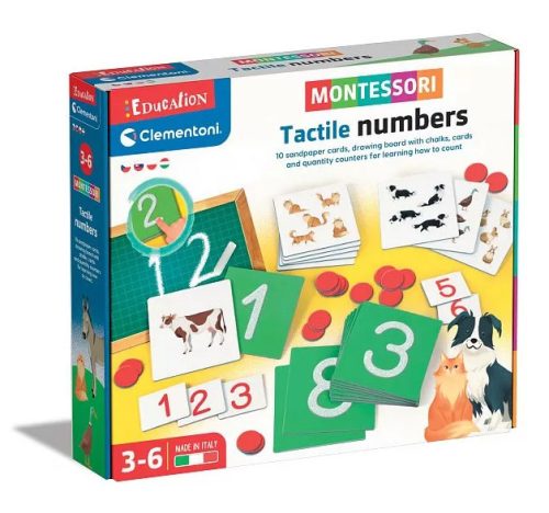 Clementoni - Montessori tapintható számok - Fejlesztő játék