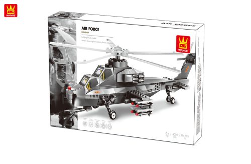 WANGE® 4002 | legó-kompatibilis katonai építőjáték | 264 db építőkocka | Katonai helikopter